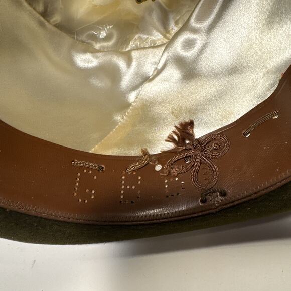 VTG Anton Peschel Dinkelsbuhl Germany Olive green Felt Fedora Hat Size unknown - Picture 9 of 11